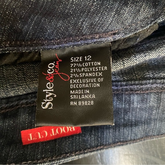 Style & Co Women’s Boot Cut Dark Wash Denim Jeans Size 12 - Picture 5 of 9